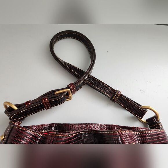 Dooney & Bourke Lizard Embossed Drawstring Shoulder Bag - Picture 6 of 15